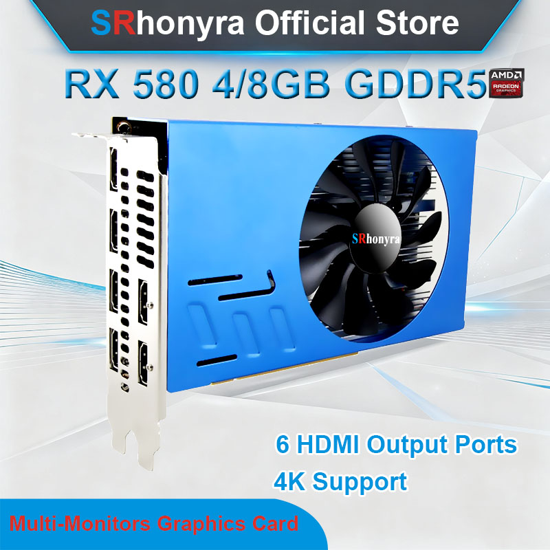 Rx 580 8Gb 2048Sp Gpu - การ์ดจอ SRhonyra AMD RX580 4/8GB รองรับจอภาพหลายจอ,