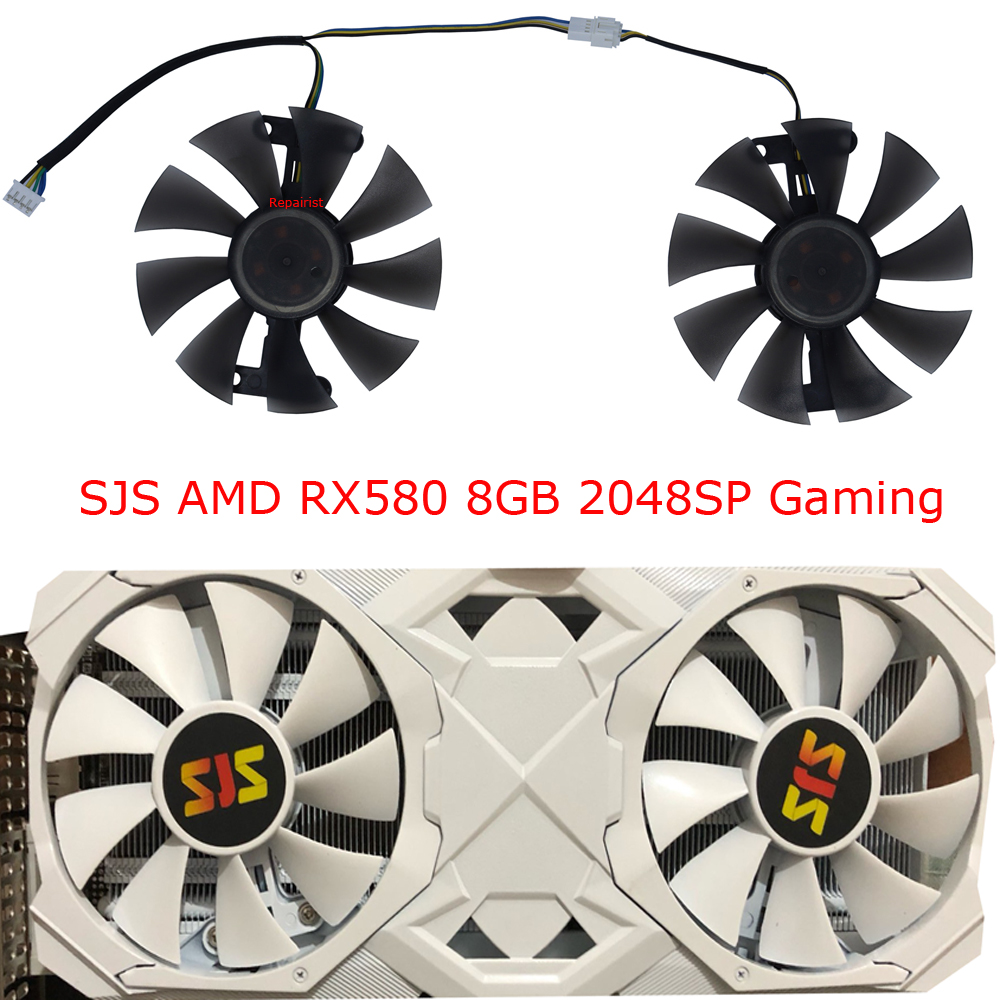 2ชิ้น/เซ็ตพัดลมการ์ดแสดงผล FL8 - Rx 580 8Gb 2048Sp Gpu บทวิจารณ์และราคา